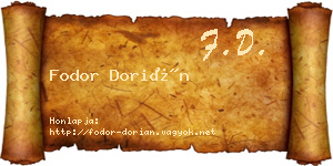 Fodor Dorián névjegykártya